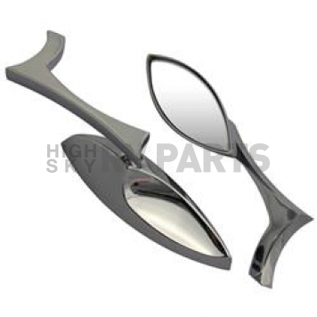 CIPA USA Exterior Mirror Teardrop  Silver Set Of 2 - 01905