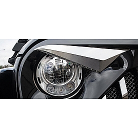 American Car Craft Headlight Eyebrow - Stainless Steel White Set Of 2 - 142038