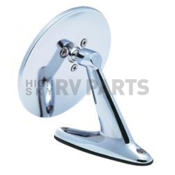 K-Source Exterior Mirror Manual Round Silver Single - 1701