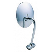 K-Source Exterior Mirror Manual Round Silver Single - 1705