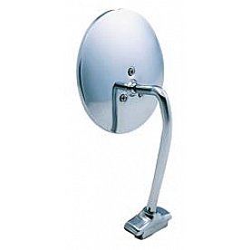 K-Source Exterior Mirror Manual Round Silver Single - 1705