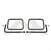 Crown Automotive Exterior Mirror Manual Black Square Set Of 2 - RT30005