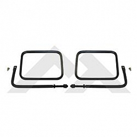 Crown Automotive Exterior Mirror Manual Black Square Set Of 2 - RT30005