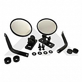 Crown Automotive Exterior Mirror Manual Black Round Set Of 2 - RT30020