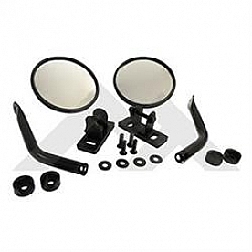 Crown Automotive Exterior Mirror Manual Black Round Set Of 2 - RT30020