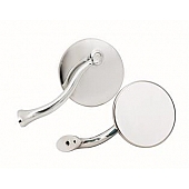 Mr. Gasket Exterior Mirror Custom Manual Round Stainless Steel Set Of 2 - 8218G