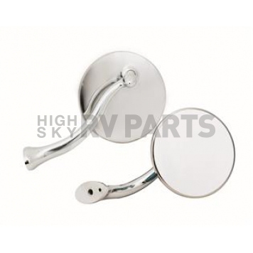 Mr. Gasket Exterior Mirror Custom Manual Round Stainless Steel Set Of 2 - 8218G