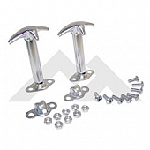 Crown Automotive Hood Latch Polished Stainless Steel Silver Set Of 2 - RT34011