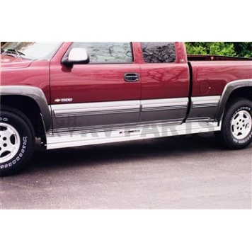 Owens Products Running Board - Truck Wheel To Wheel Silver Aluminum - OC70106