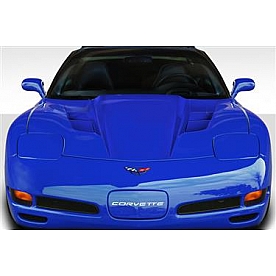 Extreme Dimensions Hood - Fiberglass Reinforced Plastic Black - H Design - 113331