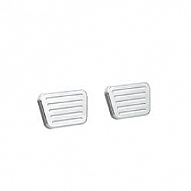 Lokar Performance Brake And Clutch Pedal Pad Set - Aluminum Natural - BAG6075