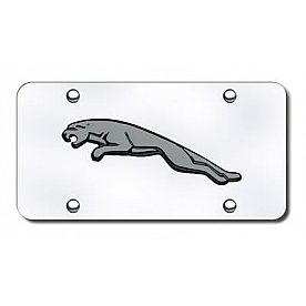 Automotive Gold License Plate - Jaguar Logo Stainless Steel - JAGPC