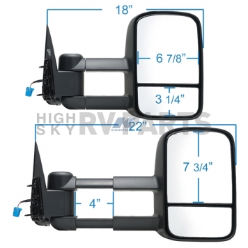 K-Source Exterior Towing Mirror Electric OEM Single - 62075GE-2