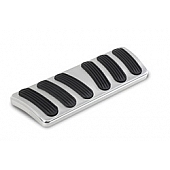 Lokar Performance Brake Pedal Pad - Aluminum With Rubber Insert Silver With Black Insert - BAG6143