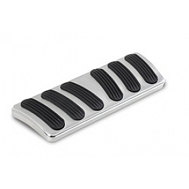 Lokar Performance Brake Pedal Pad - Aluminum With Rubber Insert Silver With Black Insert - BAG6143