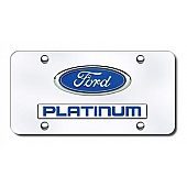 Automotive Gold License Plate - Platinum/Ford Logo Stainless Steel - DPLTCC