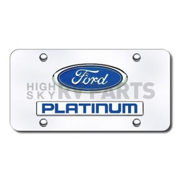 Automotive Gold License Plate - Platinum/Ford Logo Stainless Steel - DPLTCC