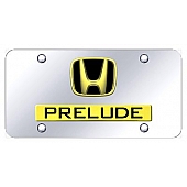 Automotive Gold License Plate - Prelude/Honda Logo Stainless Steel - DPREGC