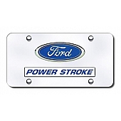 Automotive Gold License Plate - Power stroke/Ford Logo Stainless Steel - DPWRCC
