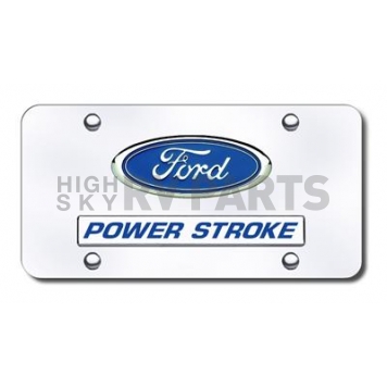 Automotive Gold License Plate - Power stroke/Ford Logo Stainless Steel - DPWRCC