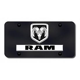Automotive Gold License Plate - Ram Name/Logo Stainless Steel - DRAMOEMCB