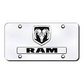 Automotive Gold License Plate - Ram Name/Logo Stainless Steel - DRAMOEMCC