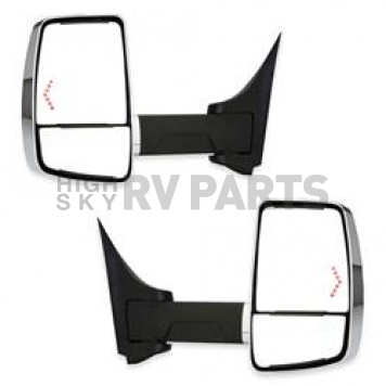 Velvac Exterior Mirror 1 Remote And 1 Manual Rectangular Silver Head And Black Arm - 716405