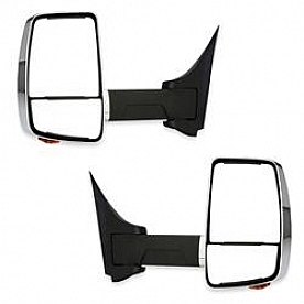 Velvac Exterior Mirror 1 Remote And 1 Manual Rectangular Silver Head And Black Arm - 716414
