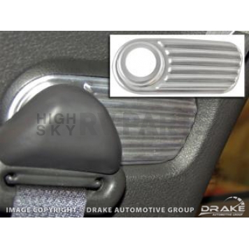 Drake Automotive Seat Belt Mount Cover - Silver Aluminum Set Of 2 - Z63519867A