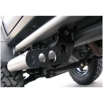 N-Fab Rocker Panel Guard - Black Round Tube Textured Powder Coated Steel - 194RKRQCS4-2