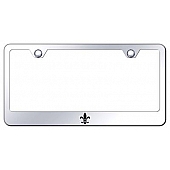 Automotive Gold License Plate Frame - Silver Stainless Steel - LFFDLEC