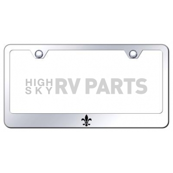 Automotive Gold License Plate Frame - Silver Stainless Steel - LFFDLEC