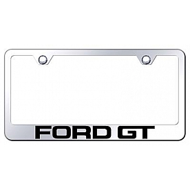 Automotive Gold License Plate Frame - Silver Stainless Steel - LFFGTEC