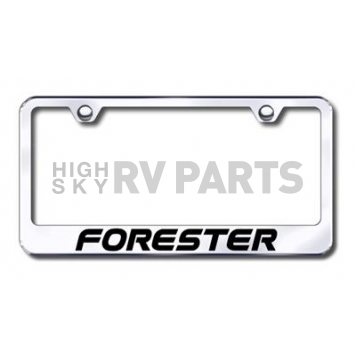 Automotive Gold License Plate Frame - Silver Stainless Steel - LFFSTEC