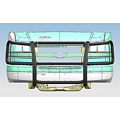 Black Horse Offroad Grille Guard 1-1/2 Inch Black Powder Coated Steel - 17GV02MA