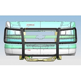 Black Horse Offroad Grille Guard 1-1/2 Inch Black Powder Coated Steel - 17GV02MA