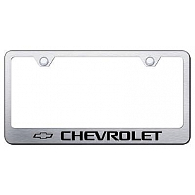 Automotive Gold License Plate Frame - Silver Stainless Steel - LFCHVES
