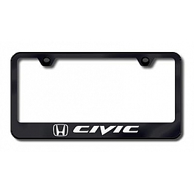 Automotive Gold License Plate Frame - Black Stainless Steel - LFCIVEB