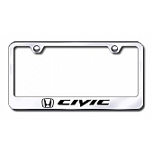 Automotive Gold License Plate Frame - Silver Stainless Steel - LFCIVEC