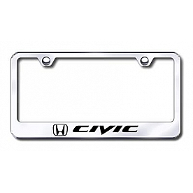 Automotive Gold License Plate Frame - Silver Stainless Steel - LFCIVEC