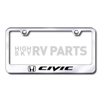 Automotive Gold License Plate Frame - Silver Stainless Steel - LFCIVEC