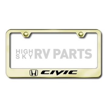 Automotive Gold License Plate Frame - Gold Stainless Steel - LFCIVEG