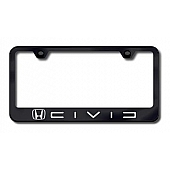 Automotive Gold License Plate Frame - Black Stainless Steel - LFCIVCEB