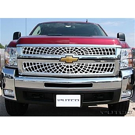 Putco Grille Insert - Polished Aluminum Rectangular - 303195