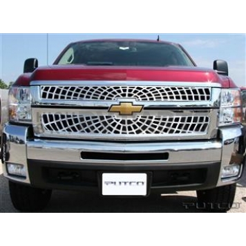 Putco Grille Insert - Polished Aluminum Rectangular - 303195