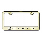 Automotive Gold License Plate Frame - Gold Stainless Steel - LFCIVCEG