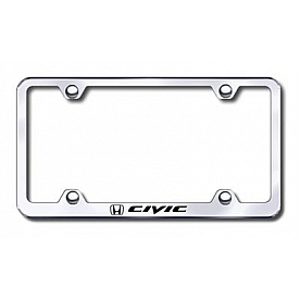 Automotive Gold License Plate Frame - Silver Stainless Steel - LFWCIVEC