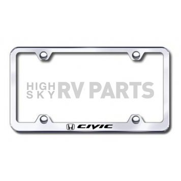 Automotive Gold License Plate Frame - Silver Stainless Steel - LFWCIVEC