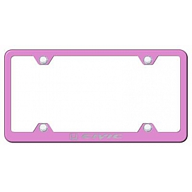 Automotive Gold License Plate Frame - Pink Stainless Steel - LFWCIVEP
