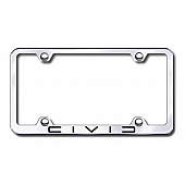 Automotive Gold License Plate Frame - Silver Stainless Steel - LFWCIVCEC